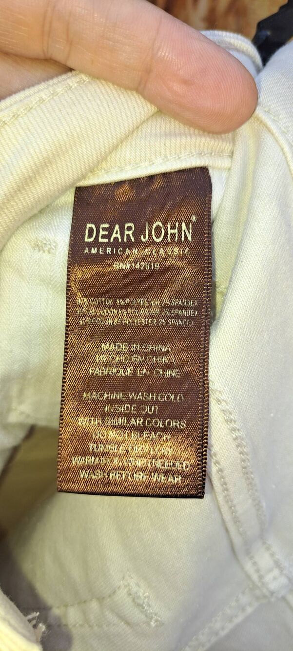 Dear John Olivia Jeans Size 27 Vanilla Ice Super High Rise Skinny Button Fly - Picture 6 of 8